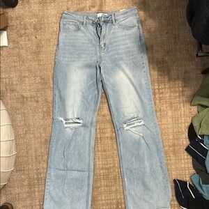 VERVET BY FLYING MONKEY Blue Straight Leg Jeans